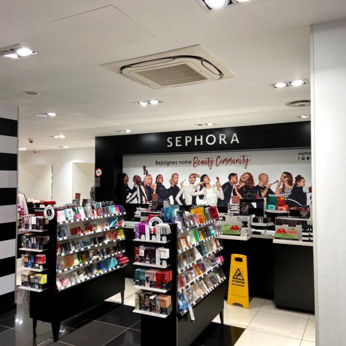 Mise en peinture d&#8217;un magasin de cosmétique. Belfort 1