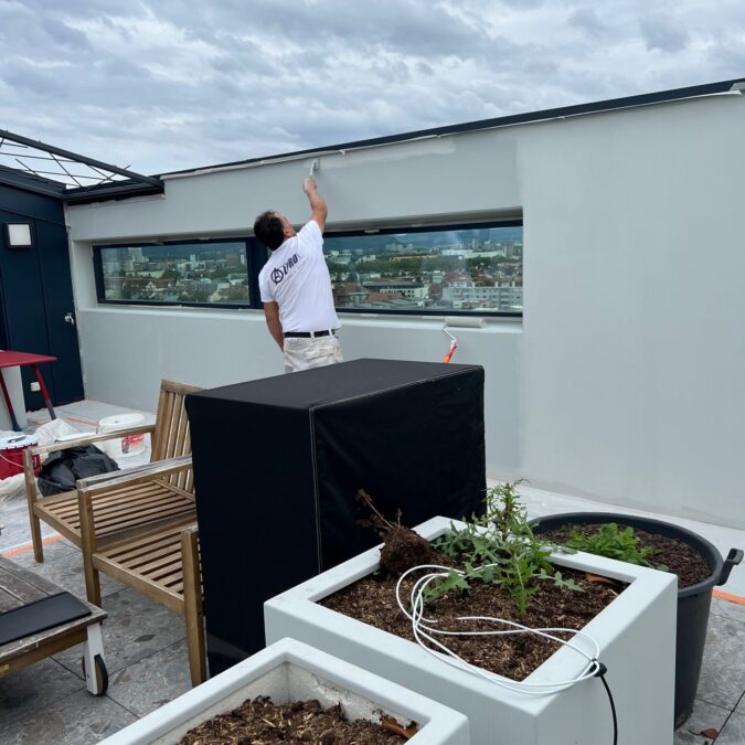 Mise en peinture d&#8217;un rooftop. Kingersheim 2